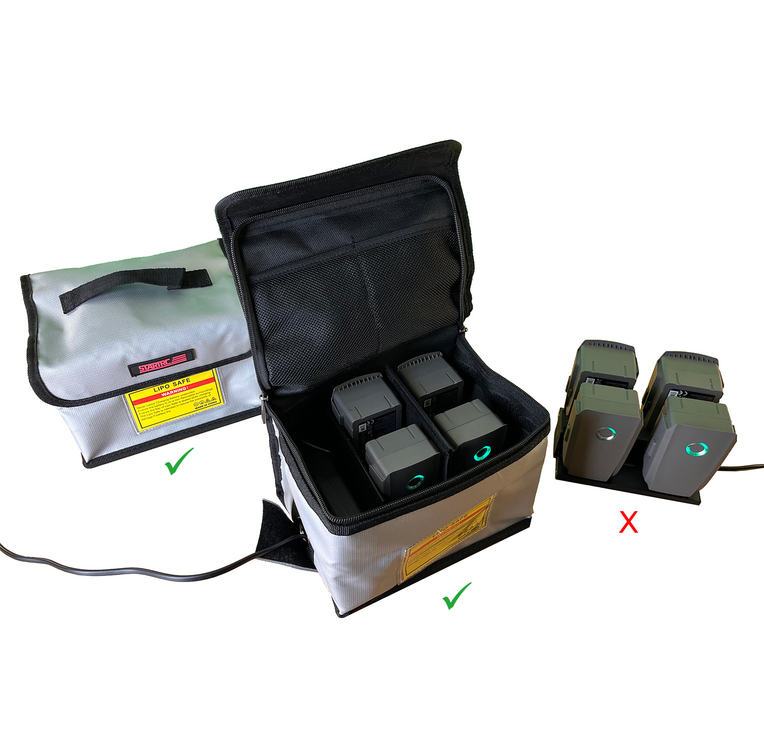 Feuerfester Akkubehälter z.B. für Mavic, Phantom und Inspire Akkus