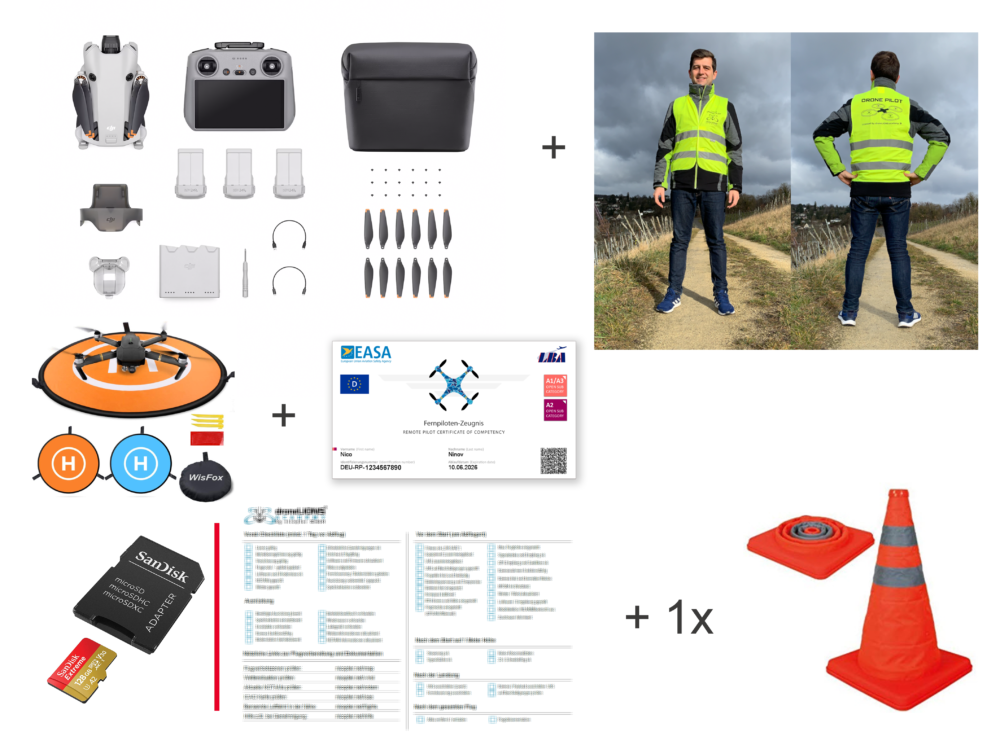 DJI Mini 4 Pro C0-zertifiziert mit RC2 Displaycontroller und Fly More Combo inkl. Starter-Kit Essential