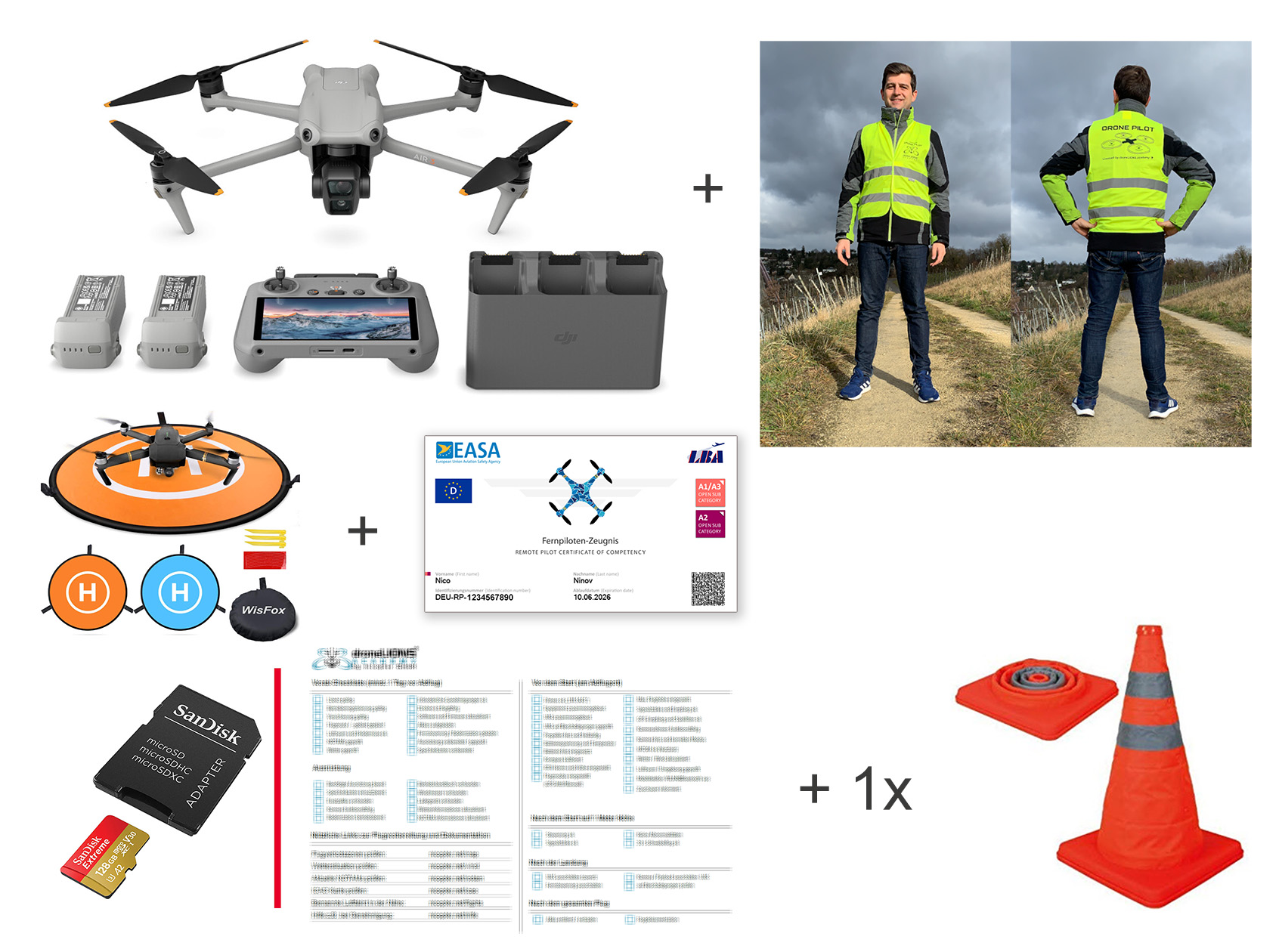 DJI Air 3 Fly More Combo (DJI RC 2 Fernsteuerung) und Fly More Combo inkl. Starter-Kit Essential